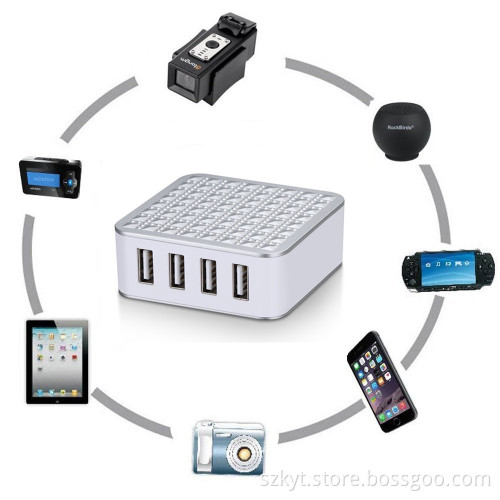 Smartphone charger 25W 5V5A 4 usb port charger multi port usb charger station for iphone charger, android phone